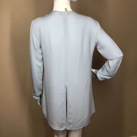 Theory Slit-Front Silk Classic Georgette Tunic C8 - Picture 3 of 8